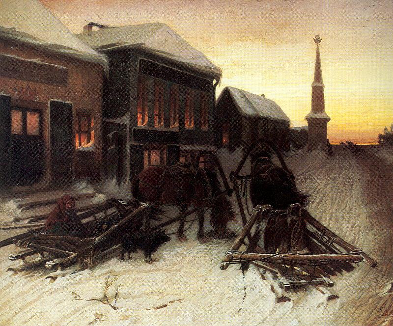 Perov, Vasily The Last Tavern at the City Gates Sweden oil painting art